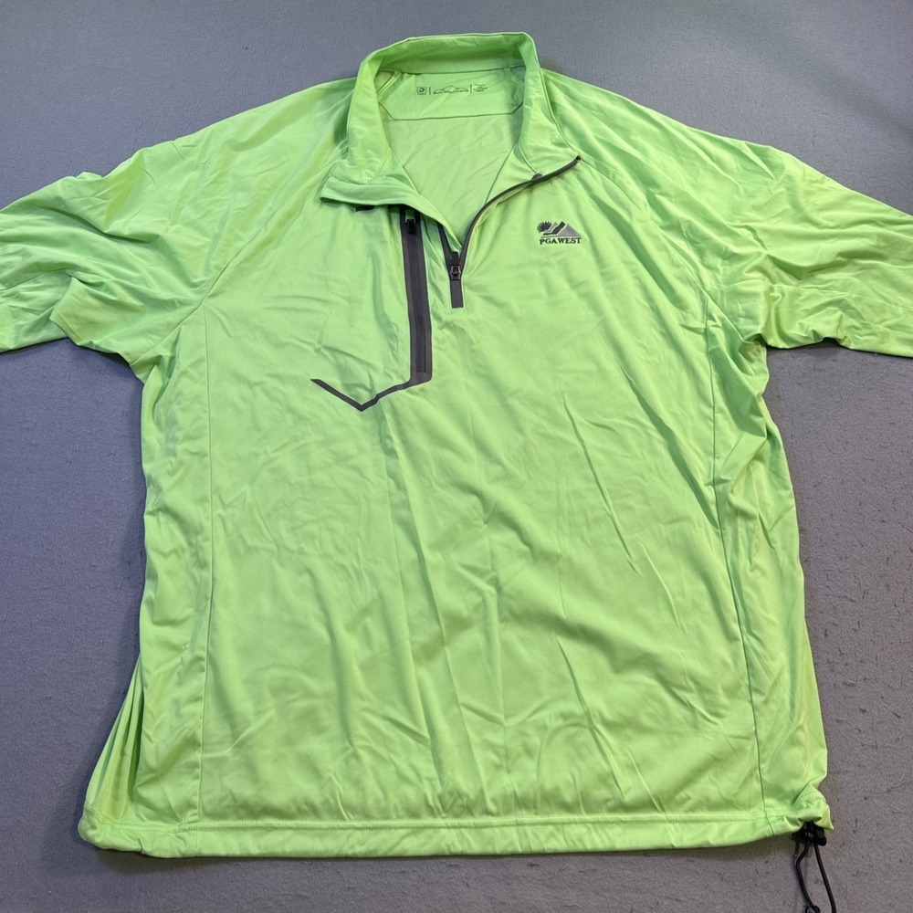 Sun‎ Mountain Golf Rain Jacket Mens 2XL NEON GREEN Waterproof Short Sleeve